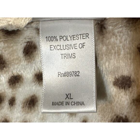 Natori · XL · Plush · Leopard Print Belted Robe · Shawl Collar · Lounge Wear - Picture 6 of 7